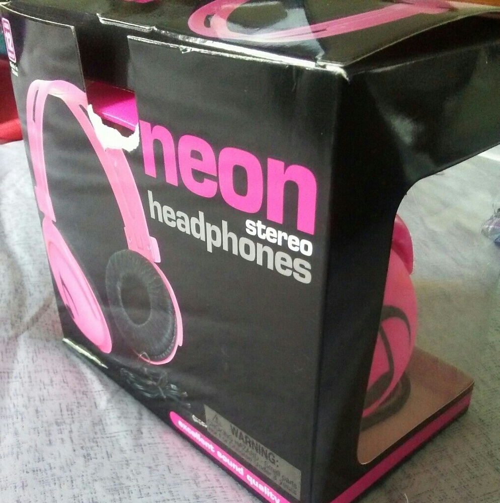Neon Stereo Headphones Brand new never used